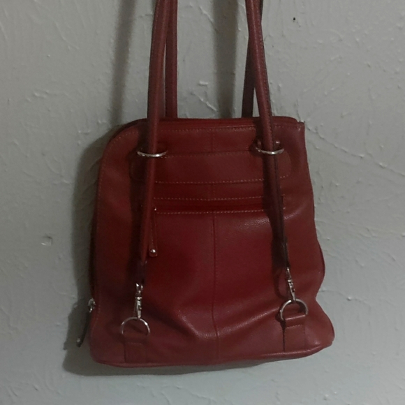 Red Leather Backpack Purse - Picture 3 of 8